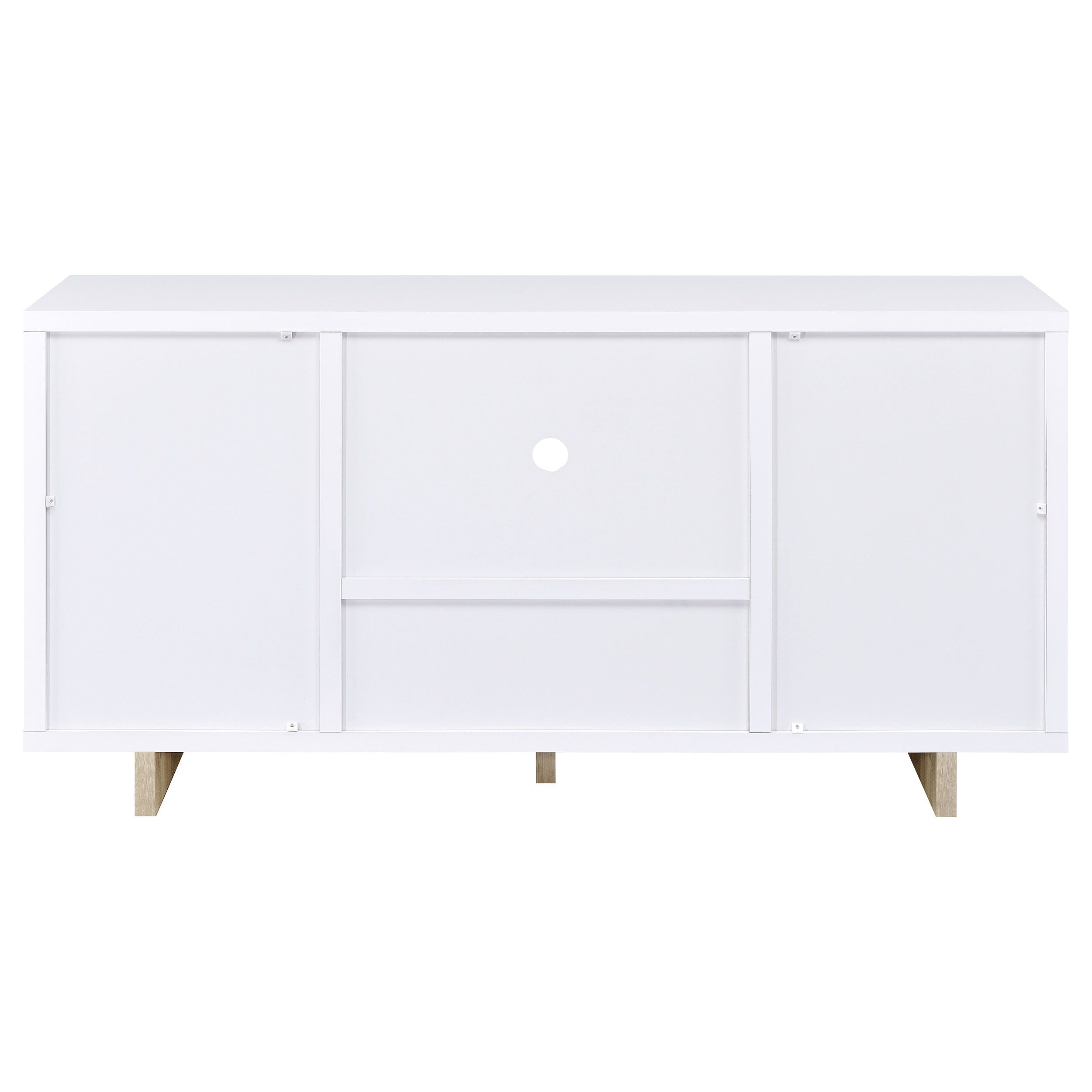 Dalton - 2 Door Storage Credenza - White And Distressed Pine