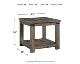 Hollum - Rustic Brown - Square End Table by Signature Design by Ashley® | Bel Furniture