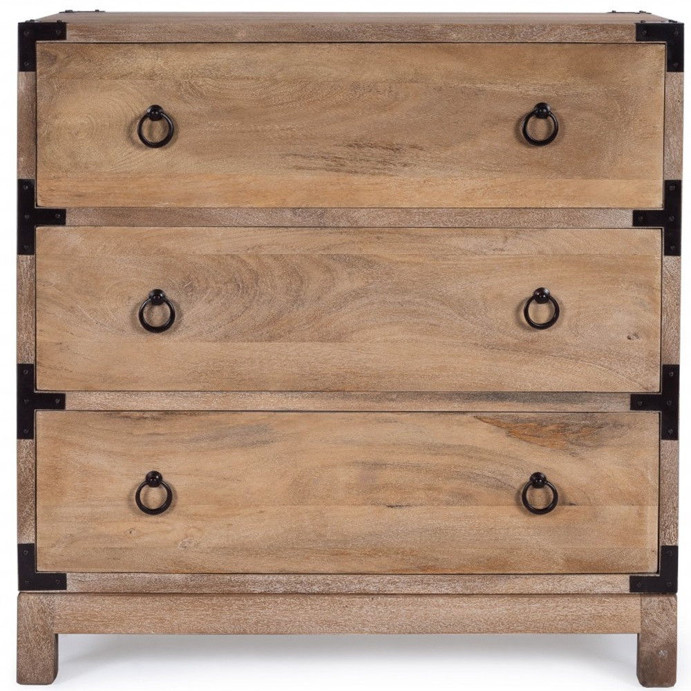 Wood Solid Wood Three Drawer Dresser - Natural