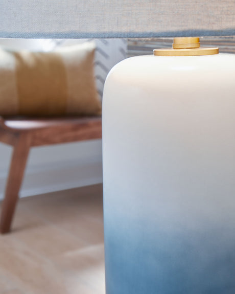Lemrich - White - Ceramic Table Lamp by Signature Design by Ashley® | Bel Furniture