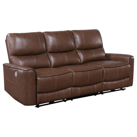Greenfield - Upholstered Power Reclining Sofa Dark Brown by Coaster Fine Furniture | Bel Furniture