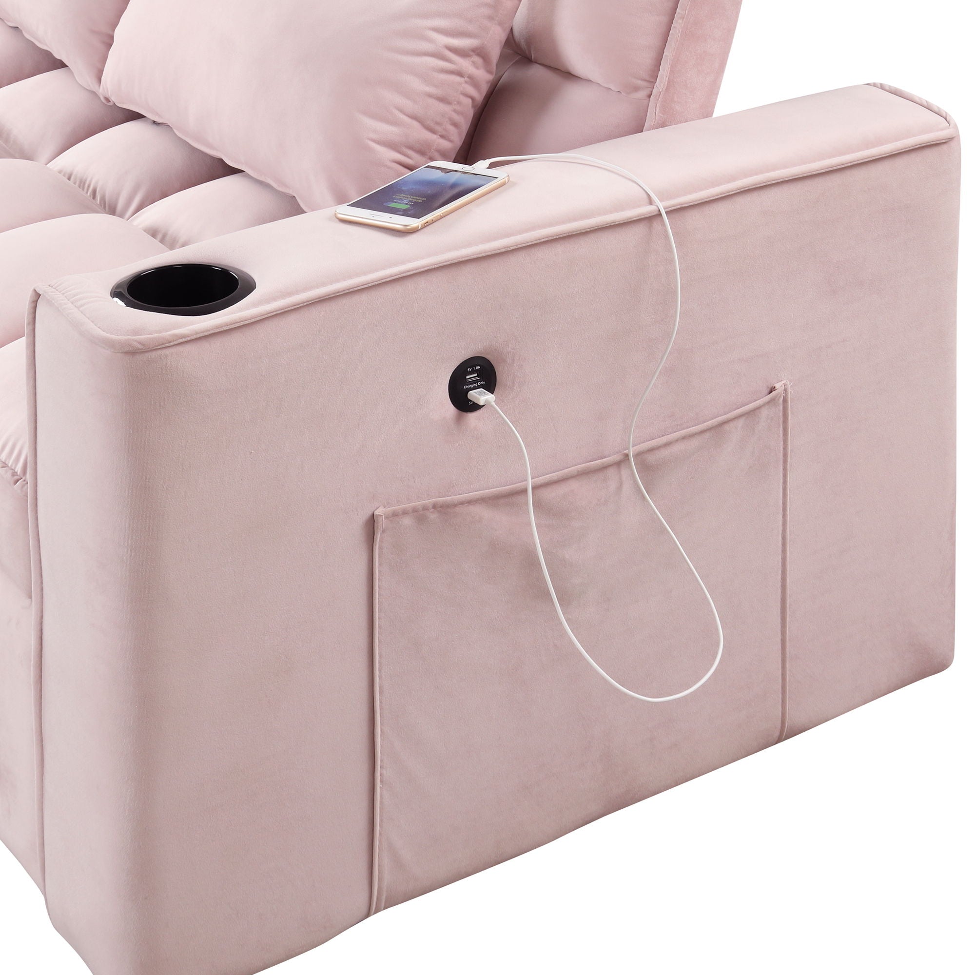 Multi Functional Sofa Bed With Cup Holder And USB Port For Living Room Or Apartments