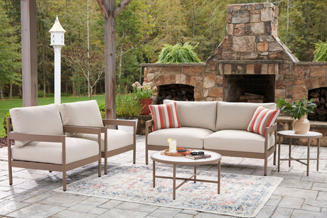 Bluff Trail - Loveseat, Lounge Chairs, Tables Set (Set of 5) - Beige - view 6