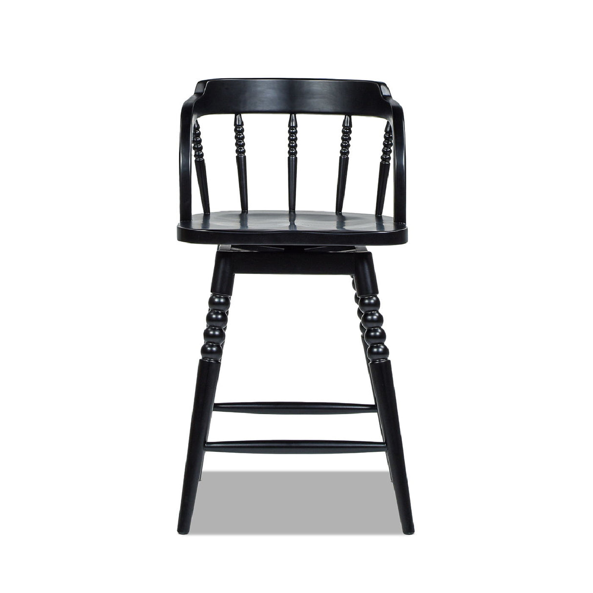 Breda - Turned Bubble Spindle Low Back Counter Stool - Black by Jennifer Taylor Home | Bel Furniture