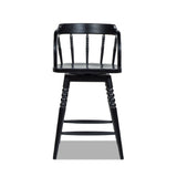 Breda - Turned Bubble Spindle Low Back Counter Stool - Black by Jennifer Taylor Home | Bel Furniture
