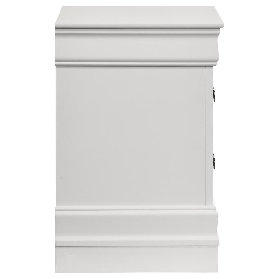 Louis Philippe - 2-Drawer Nightstand Bedside Table - White by Coaster Fine Furniture | Bel Furniture