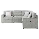 Emiliano - Sectional Sofa With 3 Pillows - Nickel