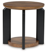 Kraeburn - Brown / Black - Round End Table by Signature Design by Ashley® | Bel Furniture