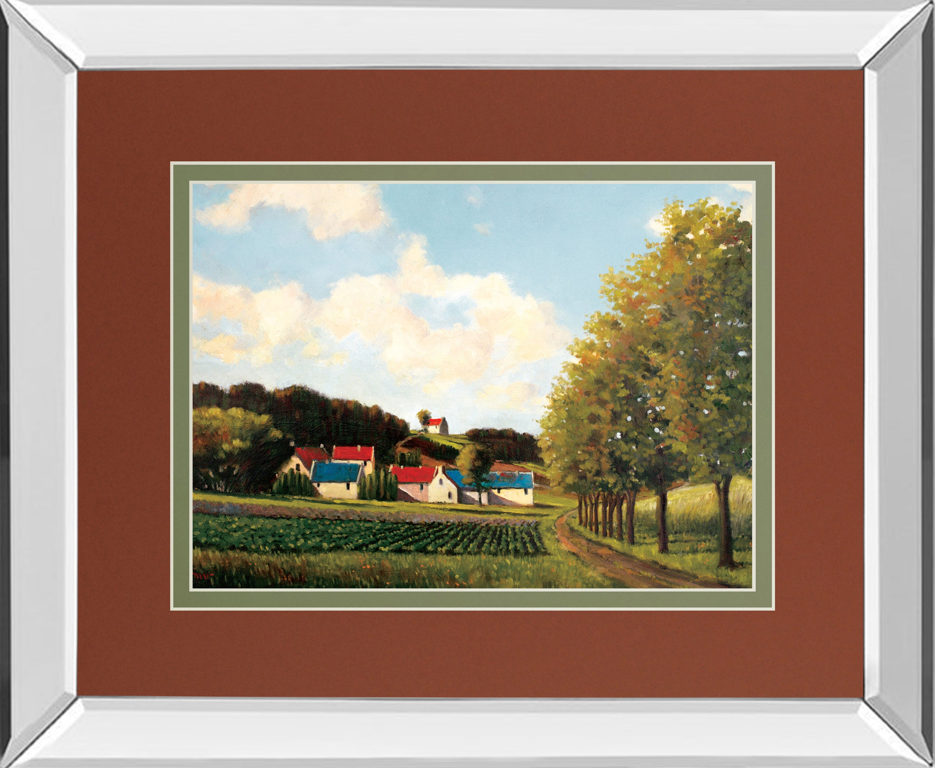 Little Farms By Pieter Molenaar - Mirror Framed Print Wall Art - Green