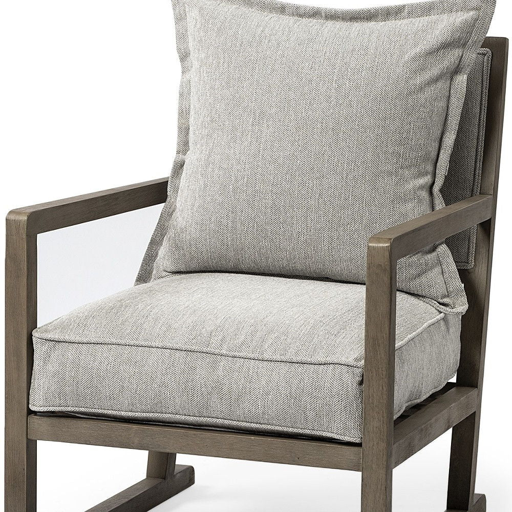 Fabric Arm Chair - Ash Gray / Brown