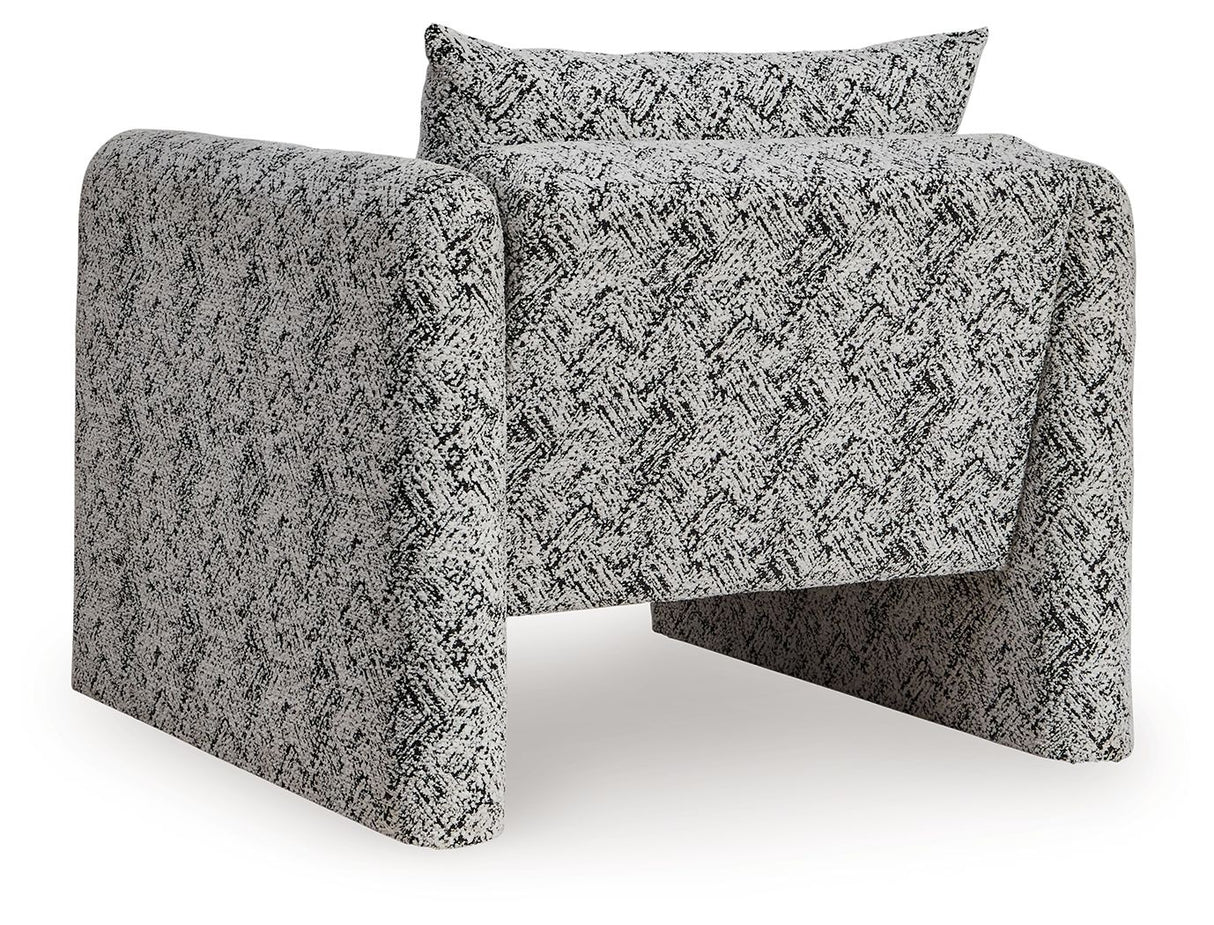 Kenbell - Black / White - Accent Chair by Signature Design by Ashley® | Bel Furniture