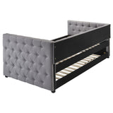 Mockern - Upholstered Twin Daybed With Trundle - Gray by CoasterEssence | Bel Furniture