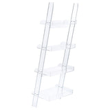 Amaturo - 4-Shelf Acrylic Ladder Bookshelf - Clear by CoasterEssence | Bel Furniture