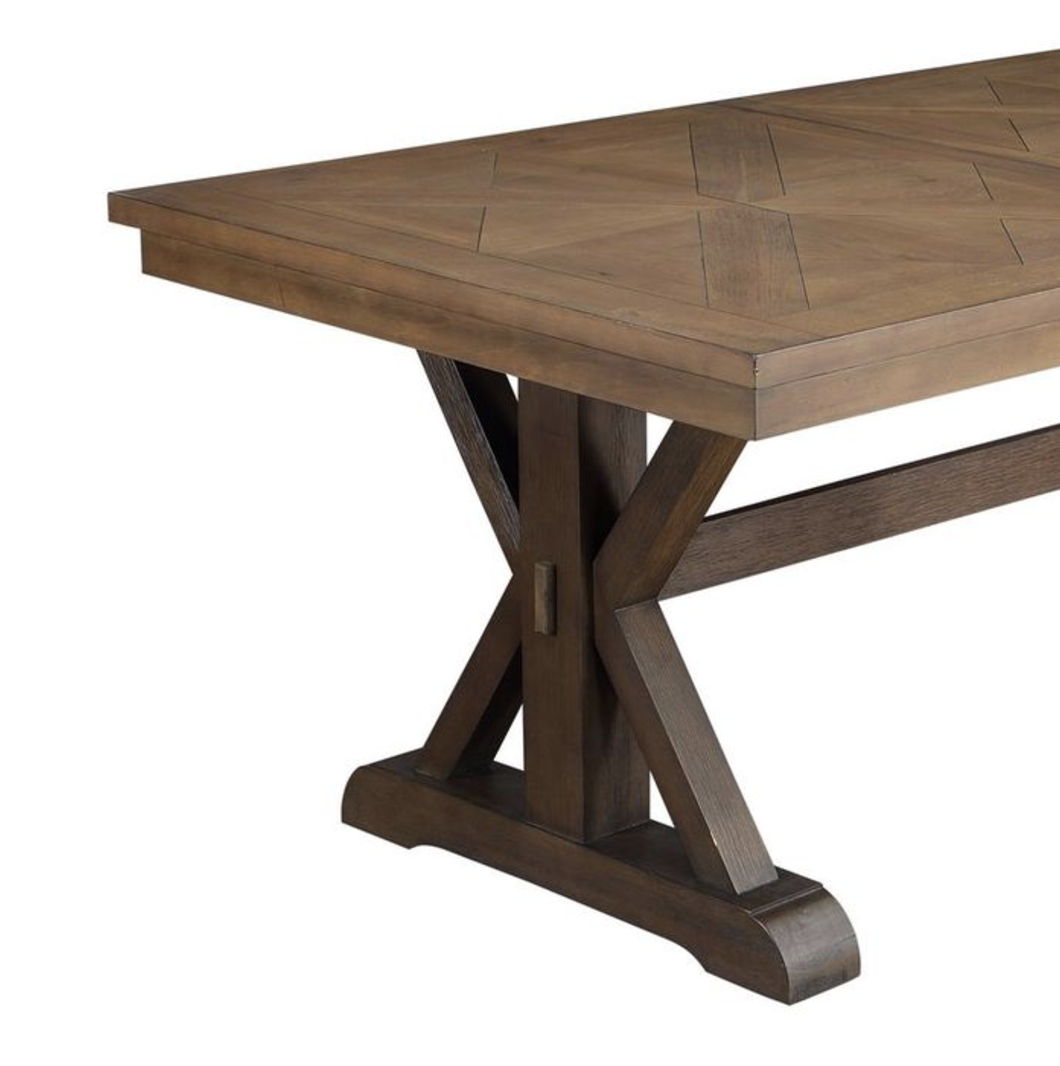 Pascaline - Rustic Dining Table - Brown / Oak