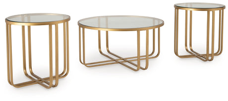 Milloton - Gold - Occasional Table Set (Set of 3) by Signature Design by Ashley® | Bel Furniture