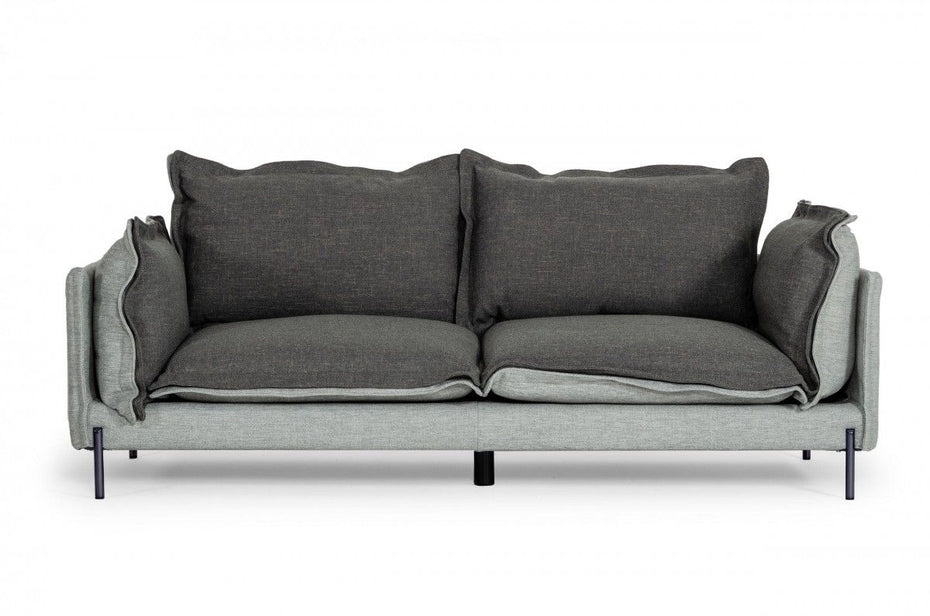 Modern Two Tone Sofa With Reversible Cushions - Gray