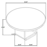 Leandro - 7 Piece Round Dining Table Set - Burnished Black