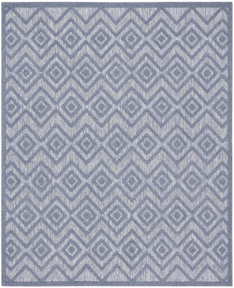 8' X 10' Geometric Flatweave Area Rug - Blue