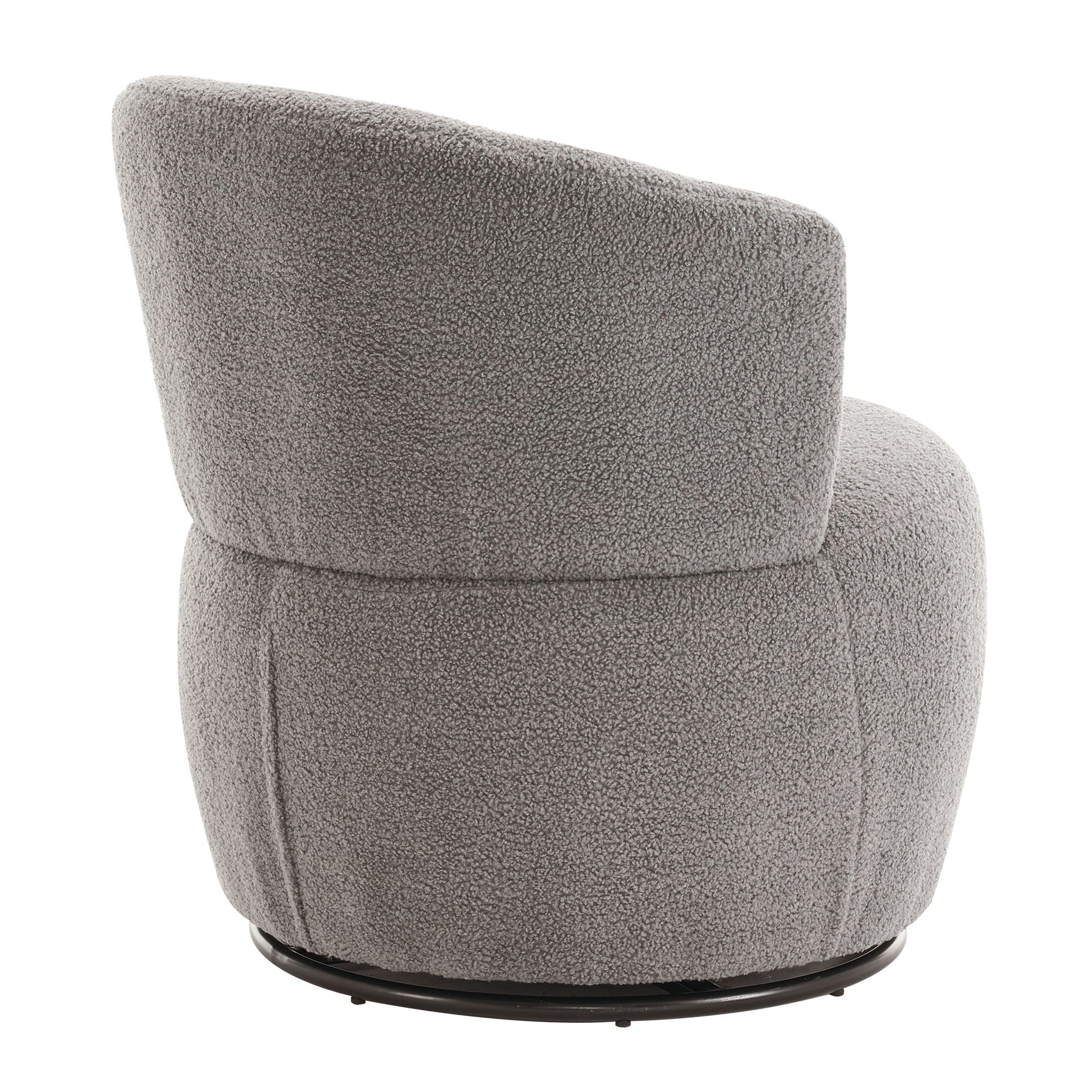 Swivel Accent Chair, Contemporary Round Armchair With 360 Degree Rotation And Metal Base For Living Room Elegance