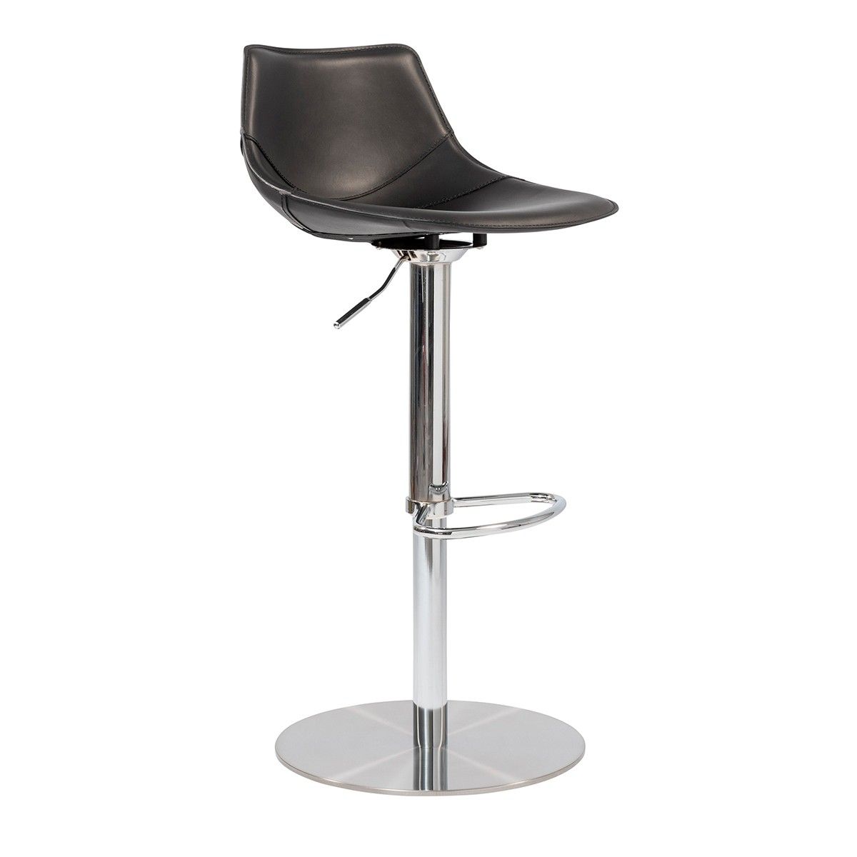 Steel Swivel Low Back Bar Height Bar Chair - Black / Silver