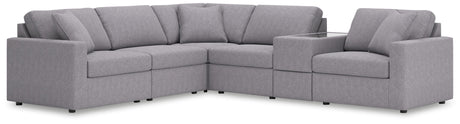 Modmax - Granite - Sectional Gray 6 Pc. Sectional With Storage Console by Signature Design by Ashley® | Bel Furniture