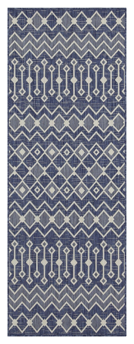 Sunshine - 2'7" X 7'3" Indoor / Outdoor, Polypropylene Area Rug Blue by Icona Home Decor | Bel Furniture