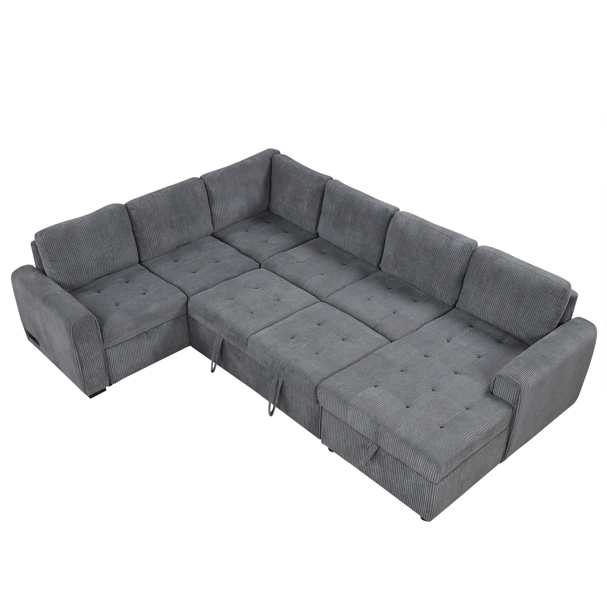 U-Shaped Sofa Sectional Sofa Pull-Out Sofa Bed With A Storage Chaise Lounge, Charging Devices For Living Room