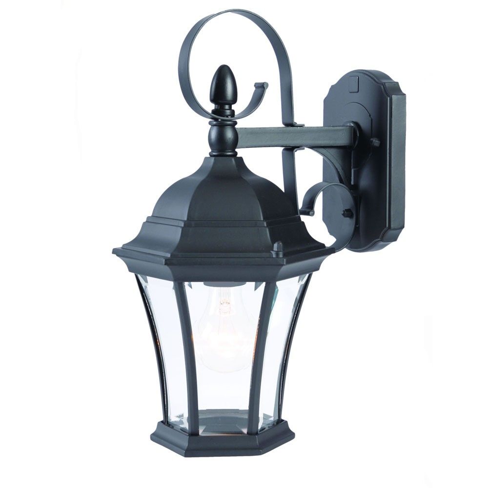 Swing Arm Hanging Lantern Wall Light - Matte Black