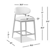 Locke - Modern Upholstered Counter Stool With Frame - Salt / Pepper by Jennifer Taylor Home | Bel Furniture