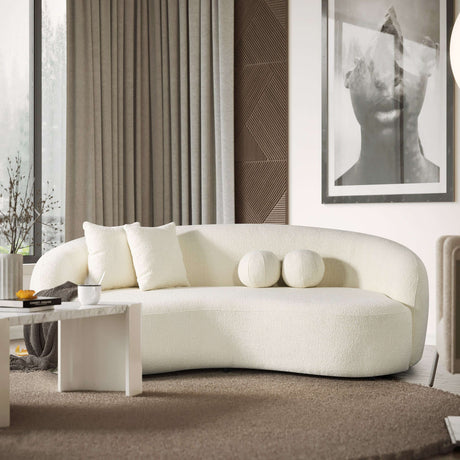Drake - Japandi Style Curvy Boucle Sofa - view 16