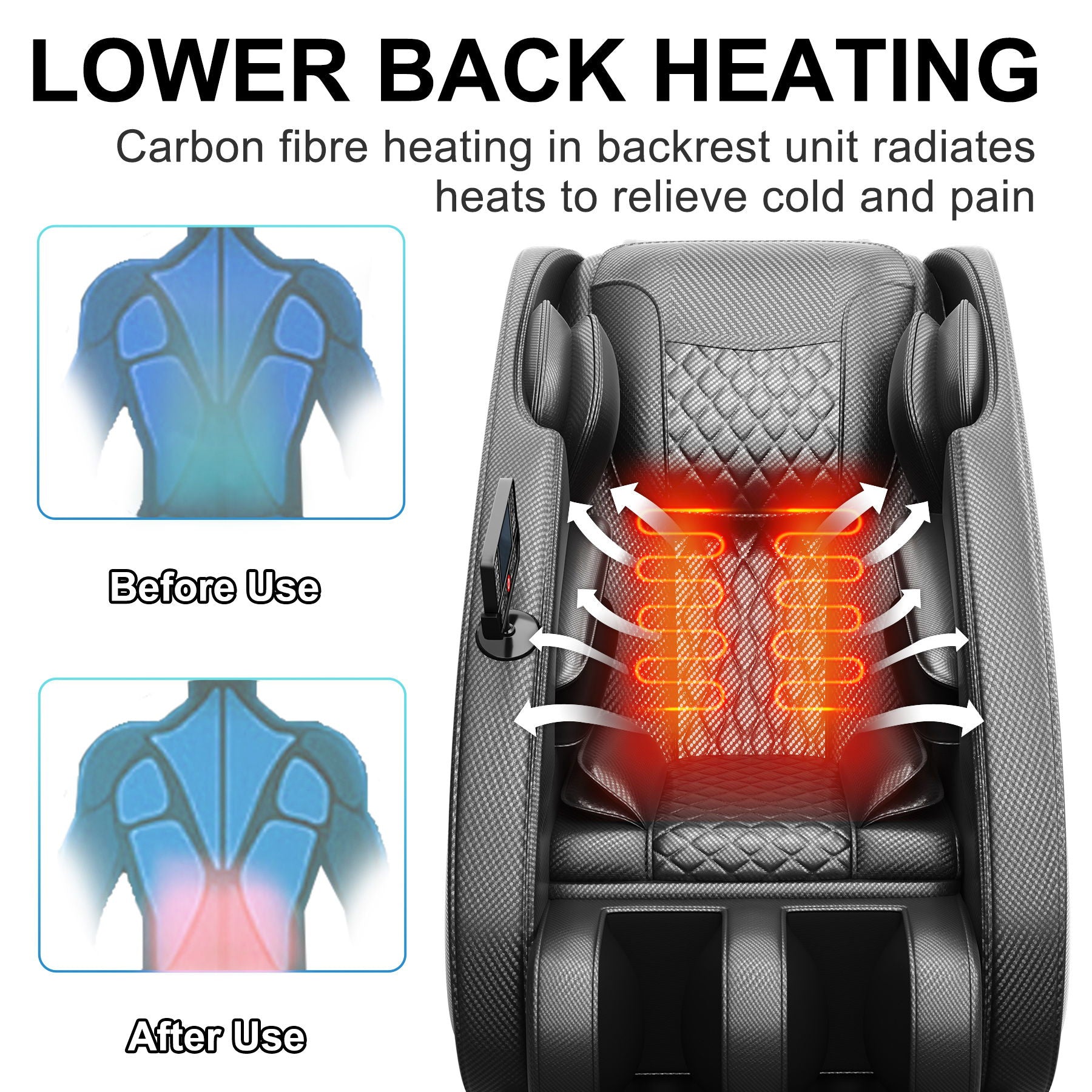 Massage Chair Blue-Tooth Connection And Speaker, Easy To Use At Home And In The Office And Recliner With Zero Gravity With Full Body Air Pressure - Black