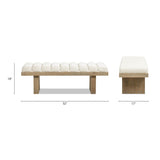 Bella - Upholstered Modern Accent Bench - Ivory White by Jennifer Taylor Home | Bel Furniture