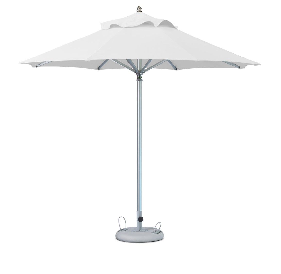 Polyester, Round Market Patio Umbrella - White