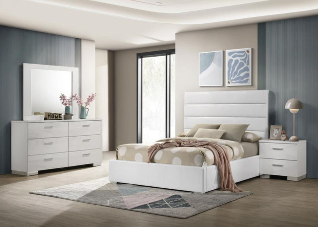 Felicity - Upholstered Bedroom Set White by Coaster Fine Furniture | Bel Furniture