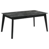 Crestmont - Extension Dining Table Faux Marble - Black by CoasterEssence | Bel Furniture