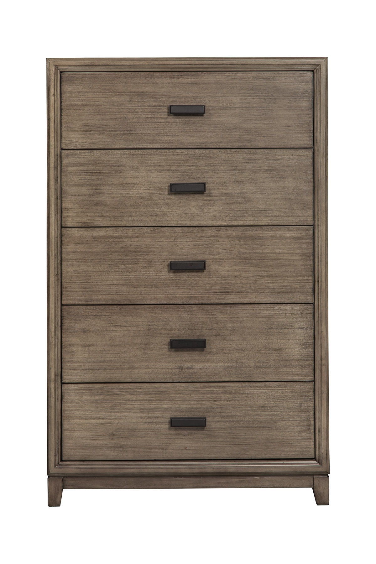 Solid Wood 5 Drawer Chest - Gray