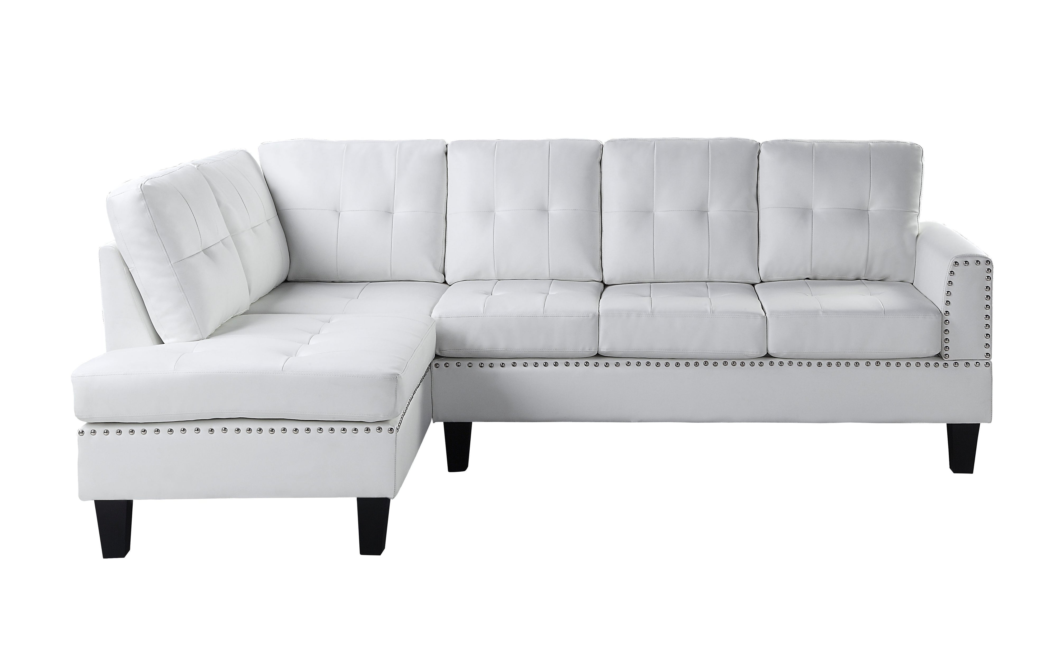 Polyurethane L Shaped Two Piece Corner Sectional - White