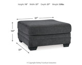 Tracling - Oversized Accent Ottoman - Slate