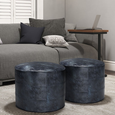 Connor - Handcrafted Round Pouf - view 17