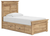 Makidern - Panel Storage Bed With Under Bed Storage Unit