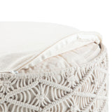 Coates - Round Macrame Pouf - Natural by Simpli-Home | Bel Furniture