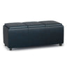 Avalon - Multi Functional Storage Ottoman Blue Faux Leather by Simpli-Home | Bel Furniture