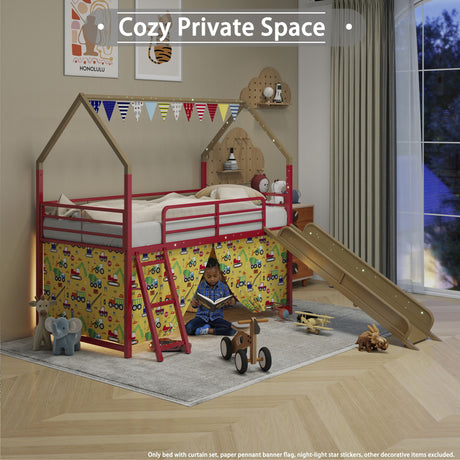 Jack - House Loft Bed With Slide And Curtain Set - view 51