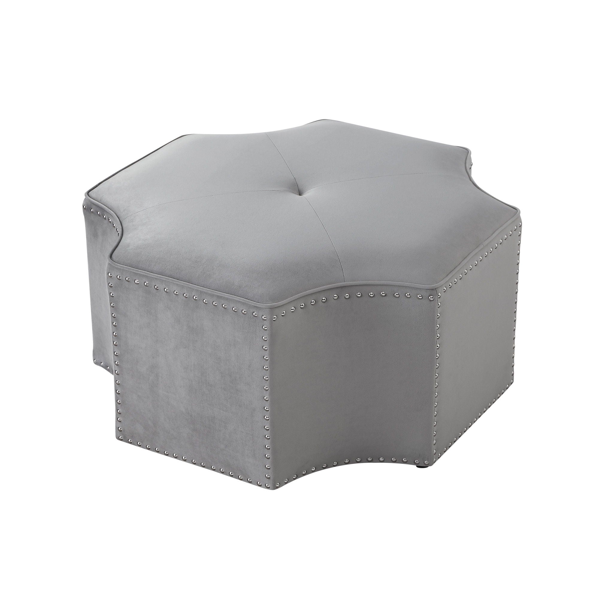 Linen Specialty Cocktail Ottoman - Gray