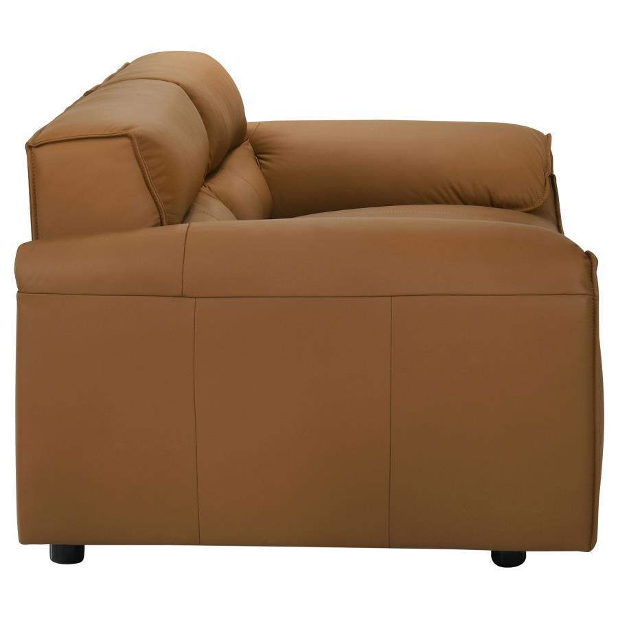 Buxton - Top Grain Leather Upholstered Loveseat