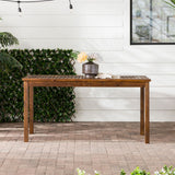 Contemporary Slat Top Acacia Wood Outdoor Dining Table by Walker Edison | Bel Furniture