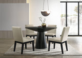Jasper - Contemporary Round Dining Table With Black Finish Chairs by Lilola Home | Bel Furniture