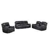 Gary - Power Recliner With Power Recline Motion, Pillow Top Arms, Hidden Cupholders - Black
