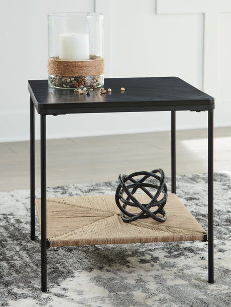 Minrich - Black / Natural - Accent Table by Signature Design by Ashley® | Bel Furniture