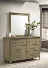 Hazlewood - 6-Drawer Bedroom Dresser With Mirror - Vineyard Oak